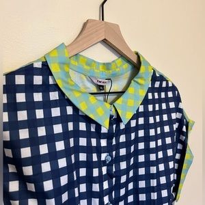 The Kit - Contrasting Checkered Crop Top
